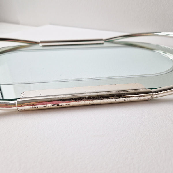 1970s Italian mirrored glass tray by Mascagni