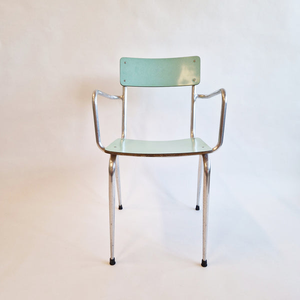 Vintage Italian aluminum armchair