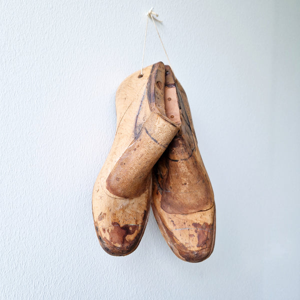 Pair of vintage wooden shoe forms
