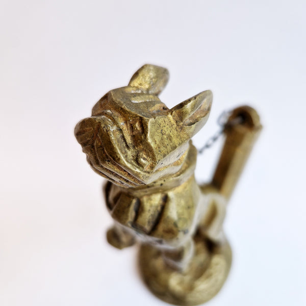 Art Deco French bulldog car mascot in bronze