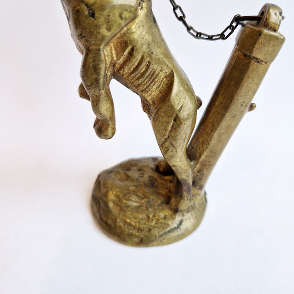 Art Deco French bulldog car mascot in bronze