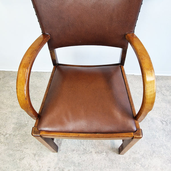 1940s armchair with bentwood armrests