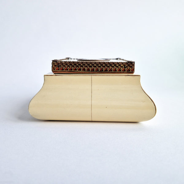 1950s Italian jewelry box with miniature portrait