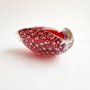 Mid-century red Murano bowl with silver flecks