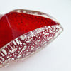 Mid-century red Murano bowl with silver flecks