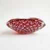 Mid-century red Murano bowl with silver flecks