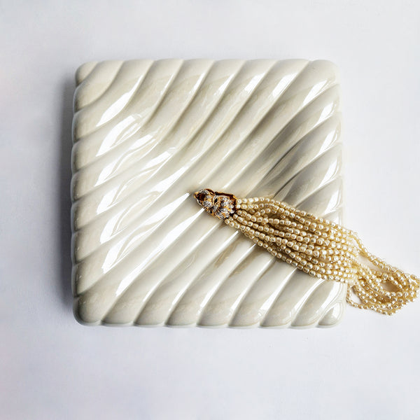 1960s ceramic ribbed plate by Italica Ars