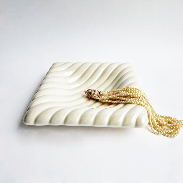 1960s ceramic ribbed plate by Italica Ars