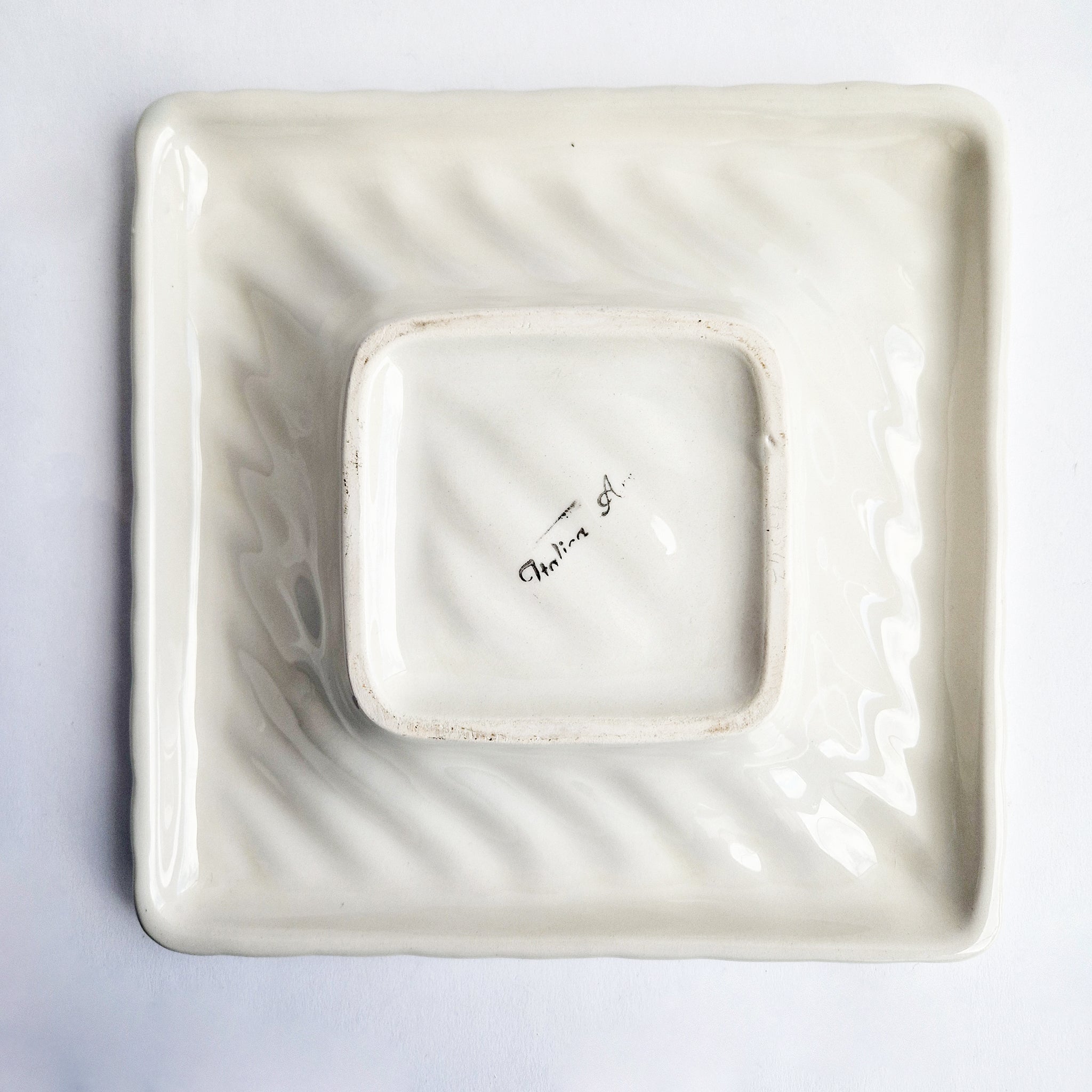 1960s ceramic ribbed plate by Italica Ars
