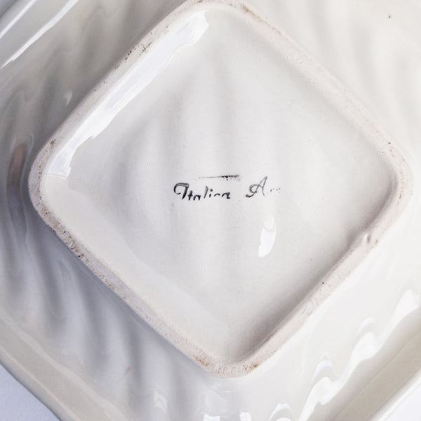 1960s ceramic ribbed plate by Italica Ars