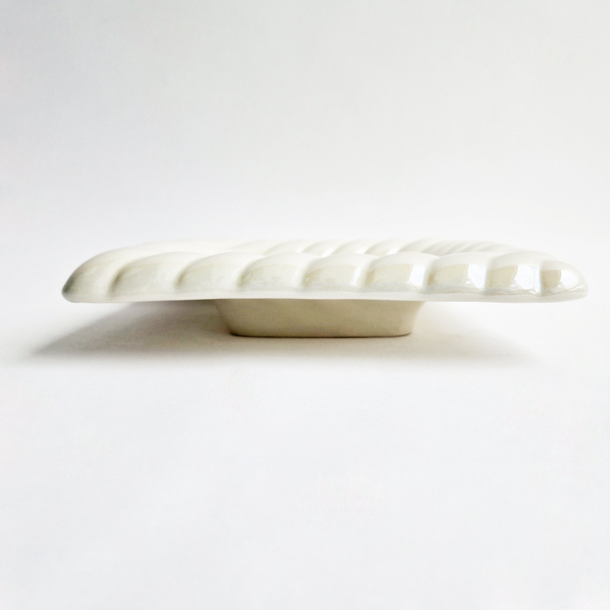 1960s ceramic ribbed plate by Italica Ars