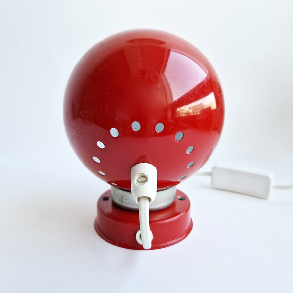 1960s red globe lamp by Reggiani