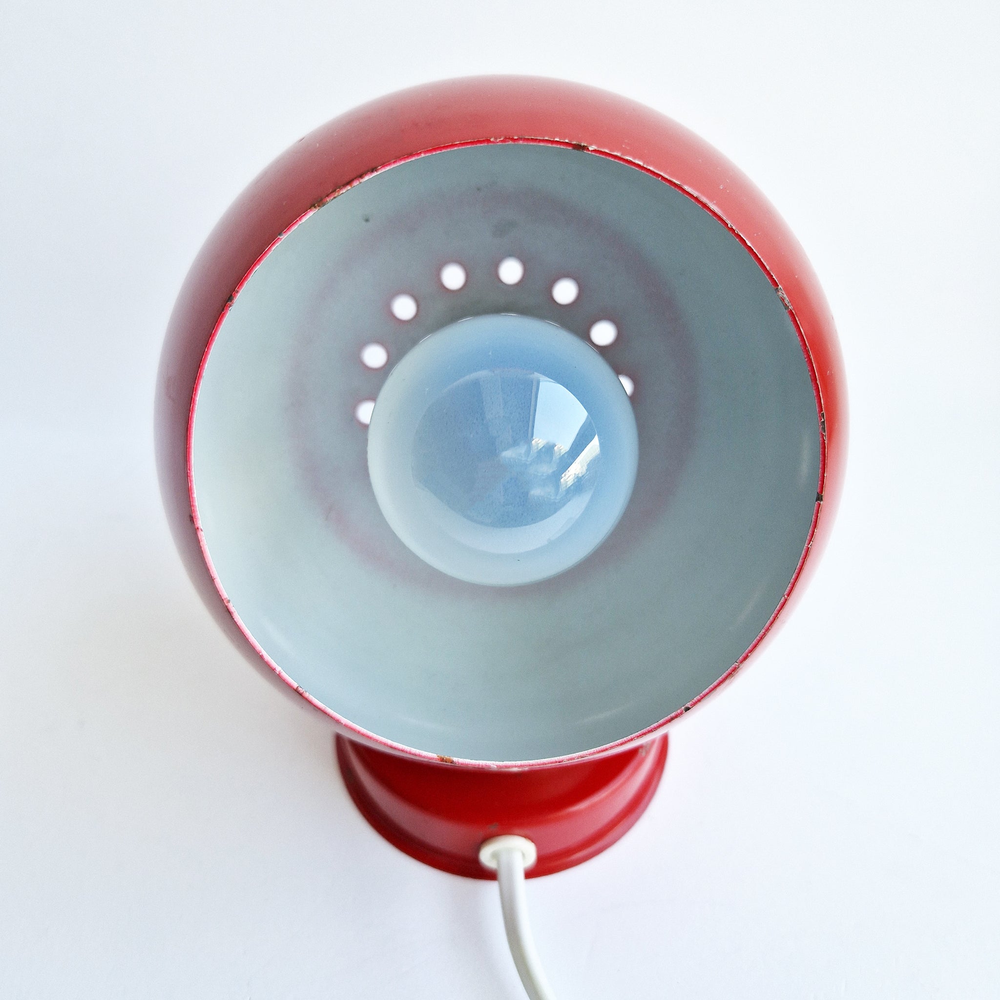 1960s red globe lamp by Reggiani