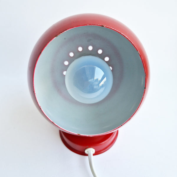 1960s red globe lamp by Reggiani