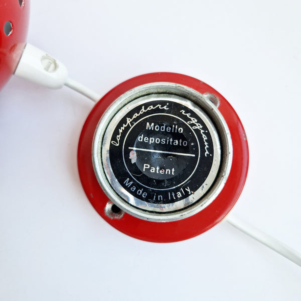 1960s red globe lamp by Reggiani