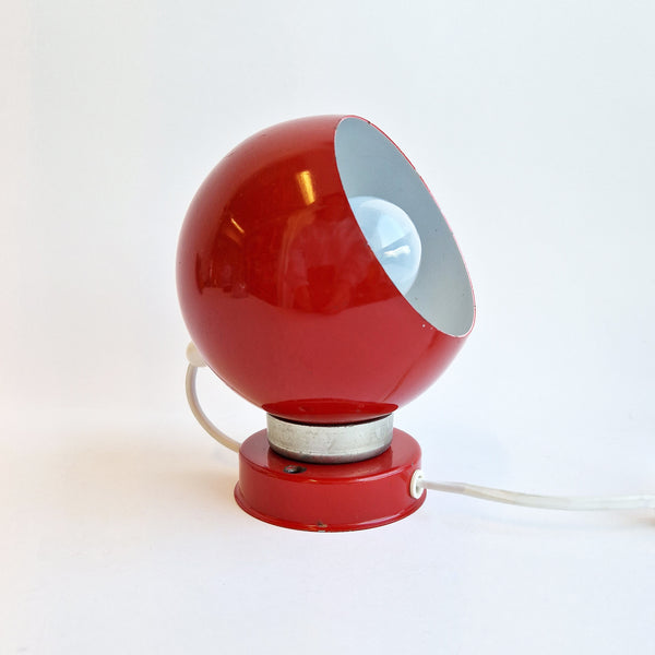 1960s red globe lamp by Reggiani