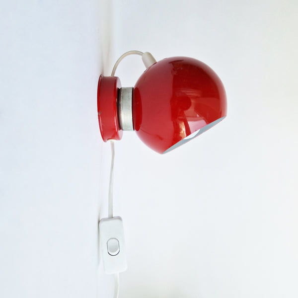 1960s red globe lamp by Reggiani
