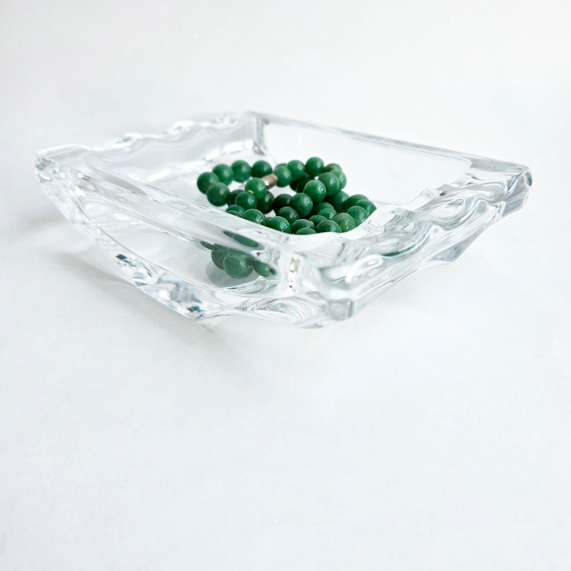 1970s large French crystal ashtray by Sèvres