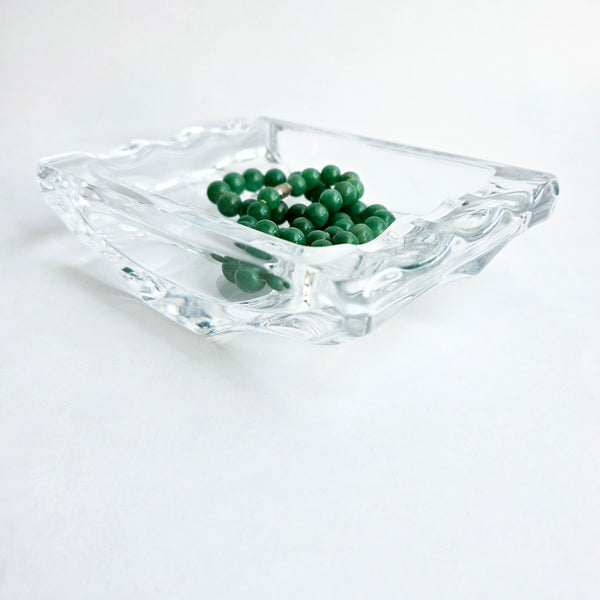 1970s large French crystal ashtray by Sèvres