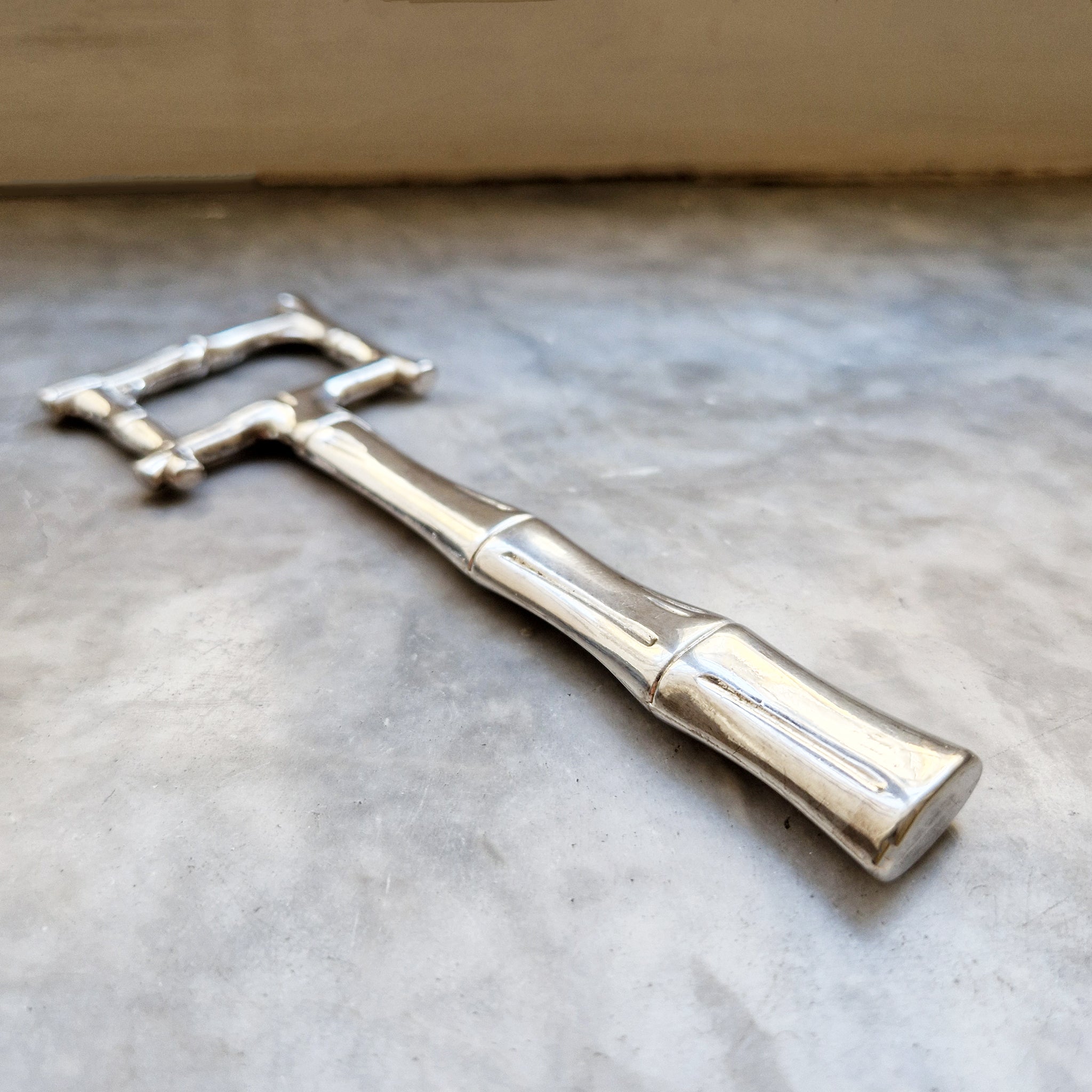 1970s Italian silver bamboo bottle-opener