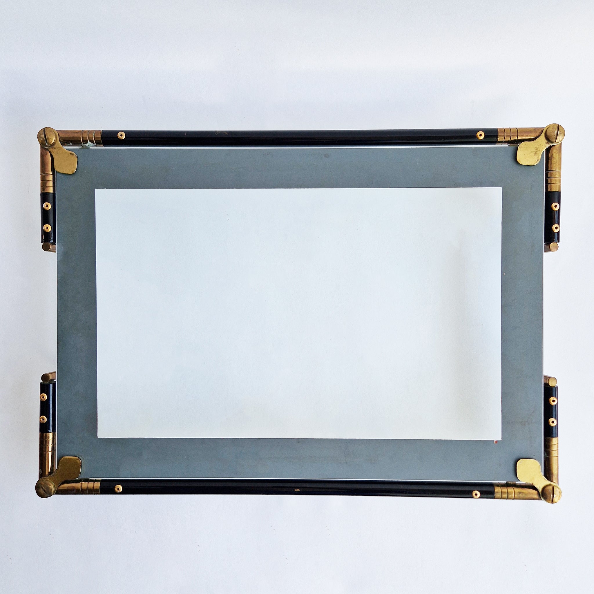 1970s Italian brass and glass tray