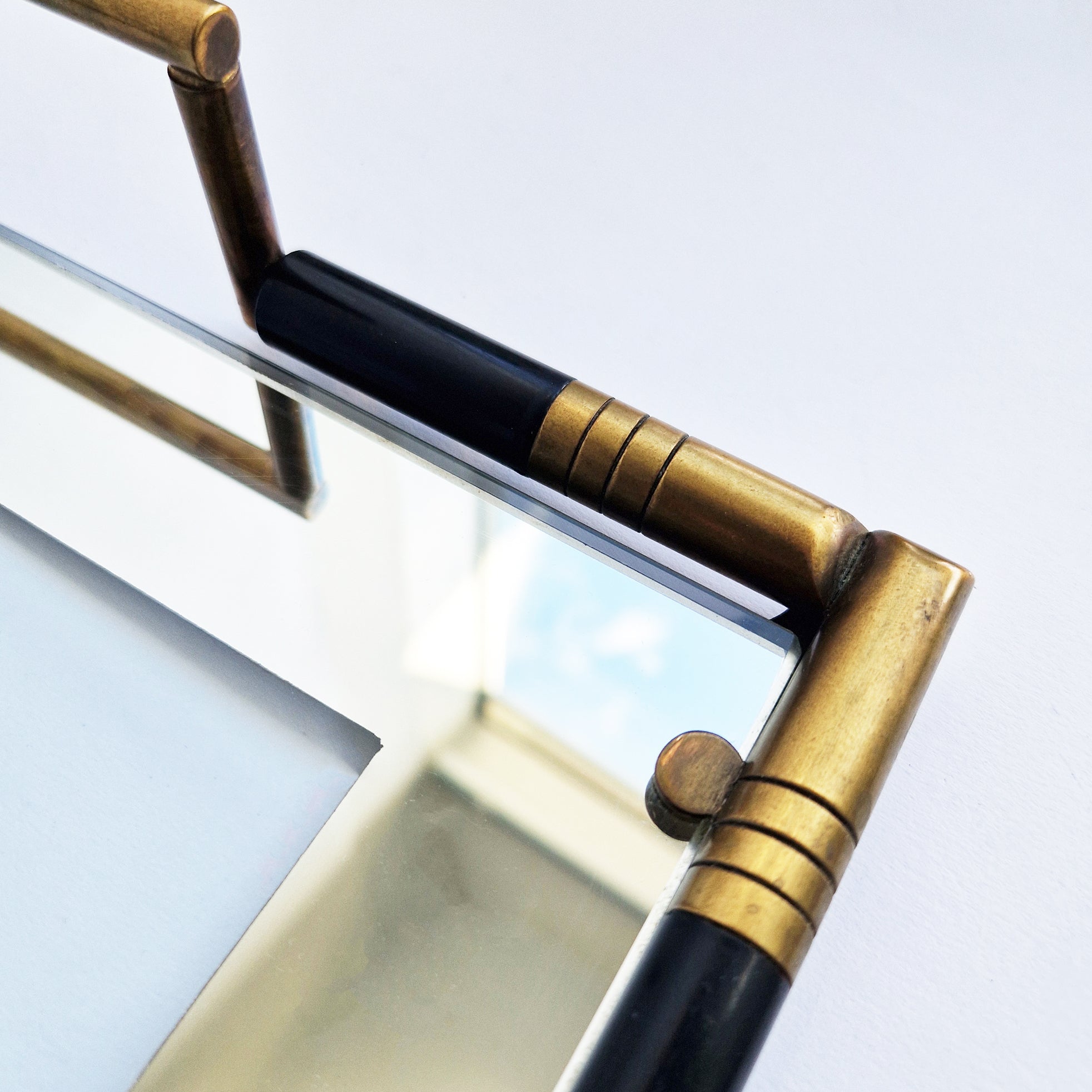 1970s Italian brass and glass tray