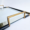 1970s Italian brass and glass tray