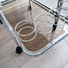 1970s Italian chrome and glass bar cart