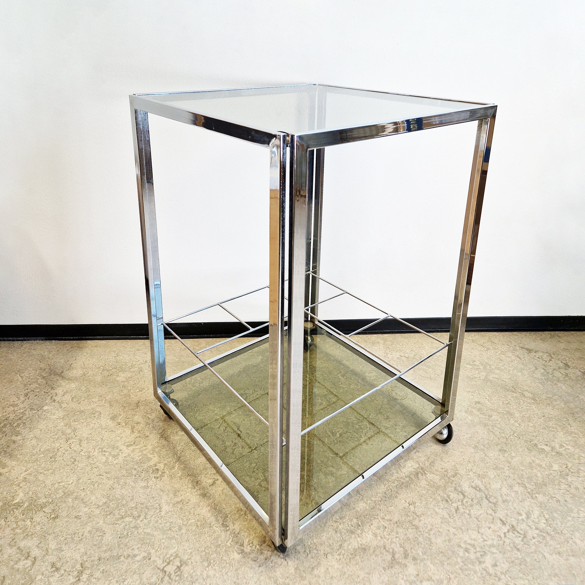 1970s Italian chrome bar table