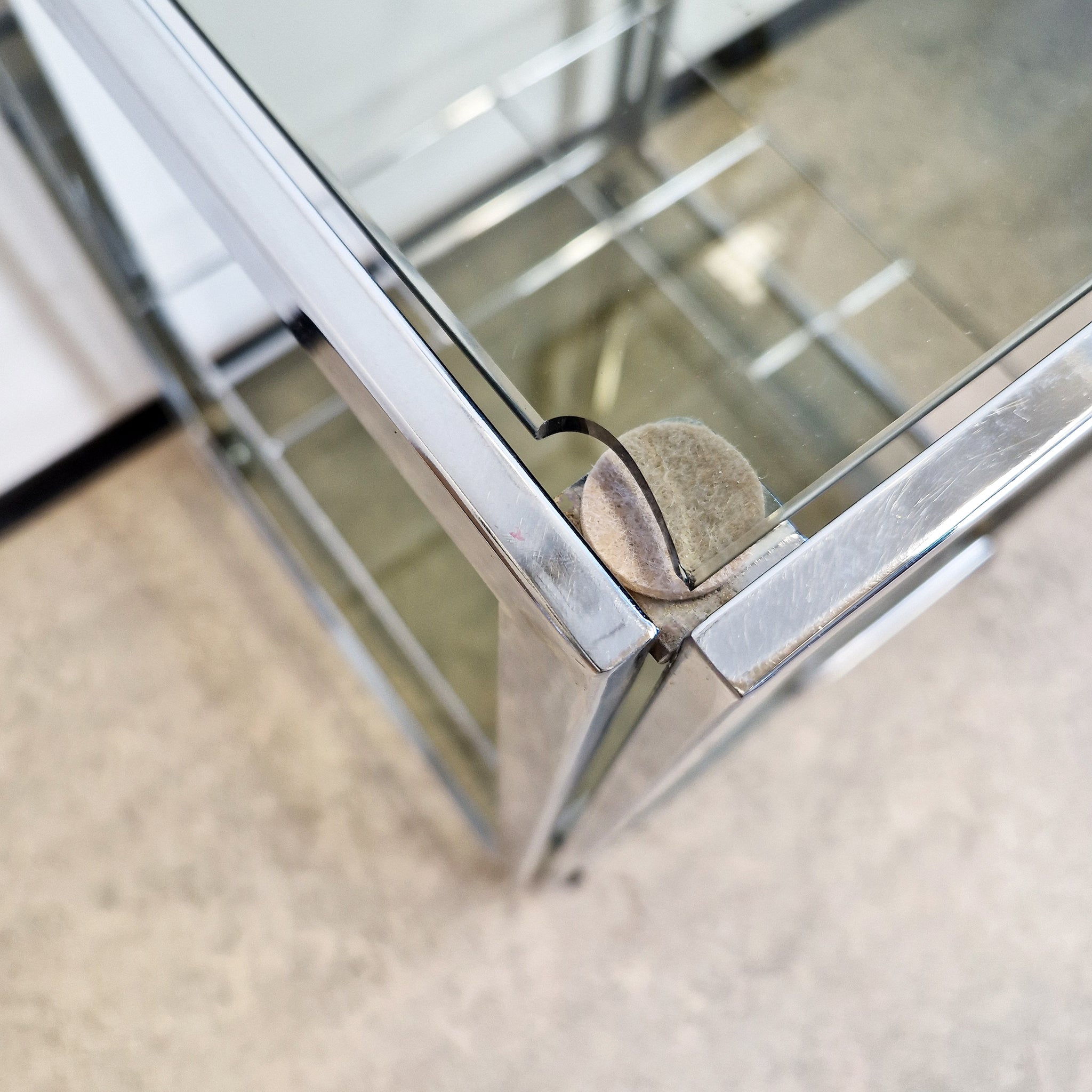 1970s Italian chrome bar table