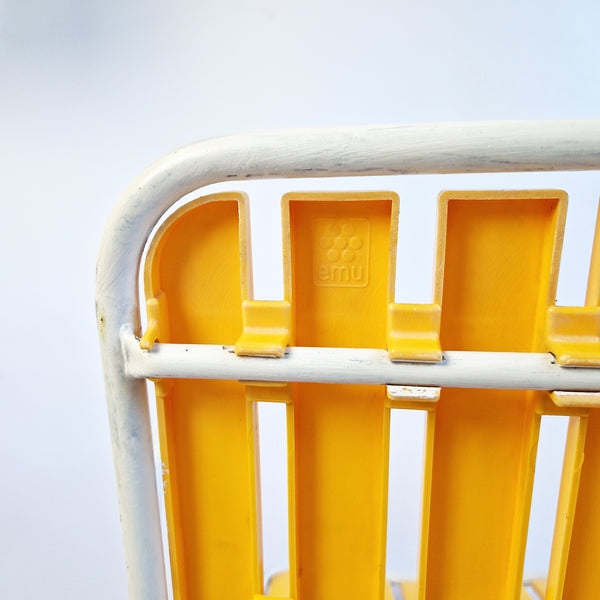 Pair of 1970s Italian garden armchairs by EMU in yellow