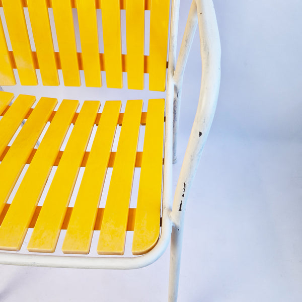 Pair of 1970s Italian garden armchairs by EMU in yellow