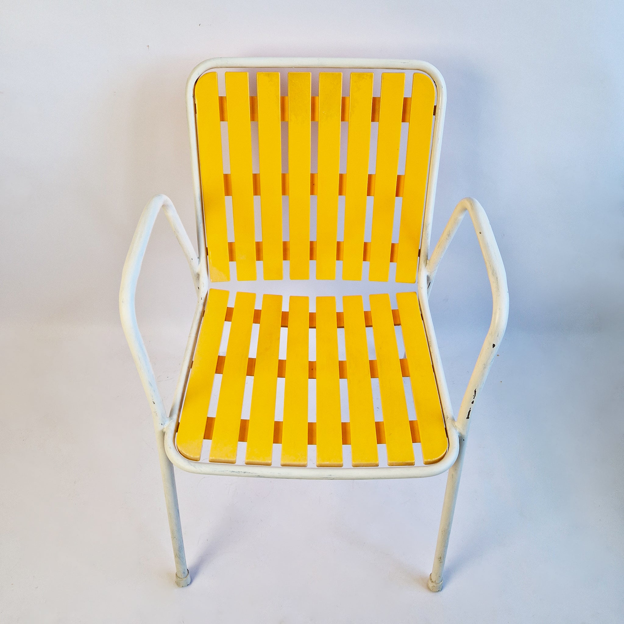 Pair of 1970s Italian garden armchairs by EMU in yellow