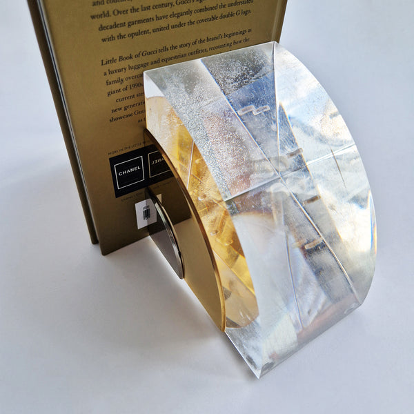 1970s Italian lucite bookend pair