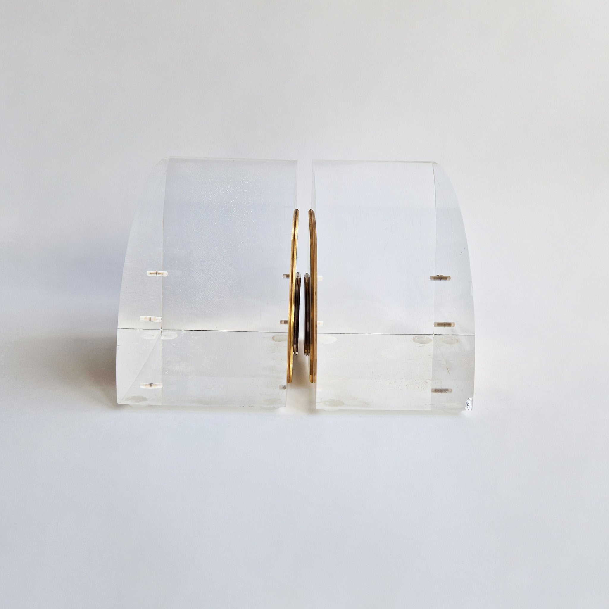 1970s Italian lucite bookend pair