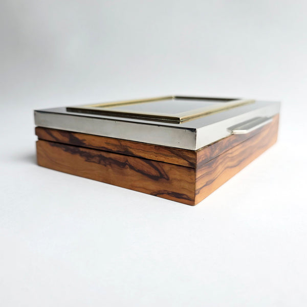 1970s Italian chrome and brass box attr. to Giacomo Sinopoli