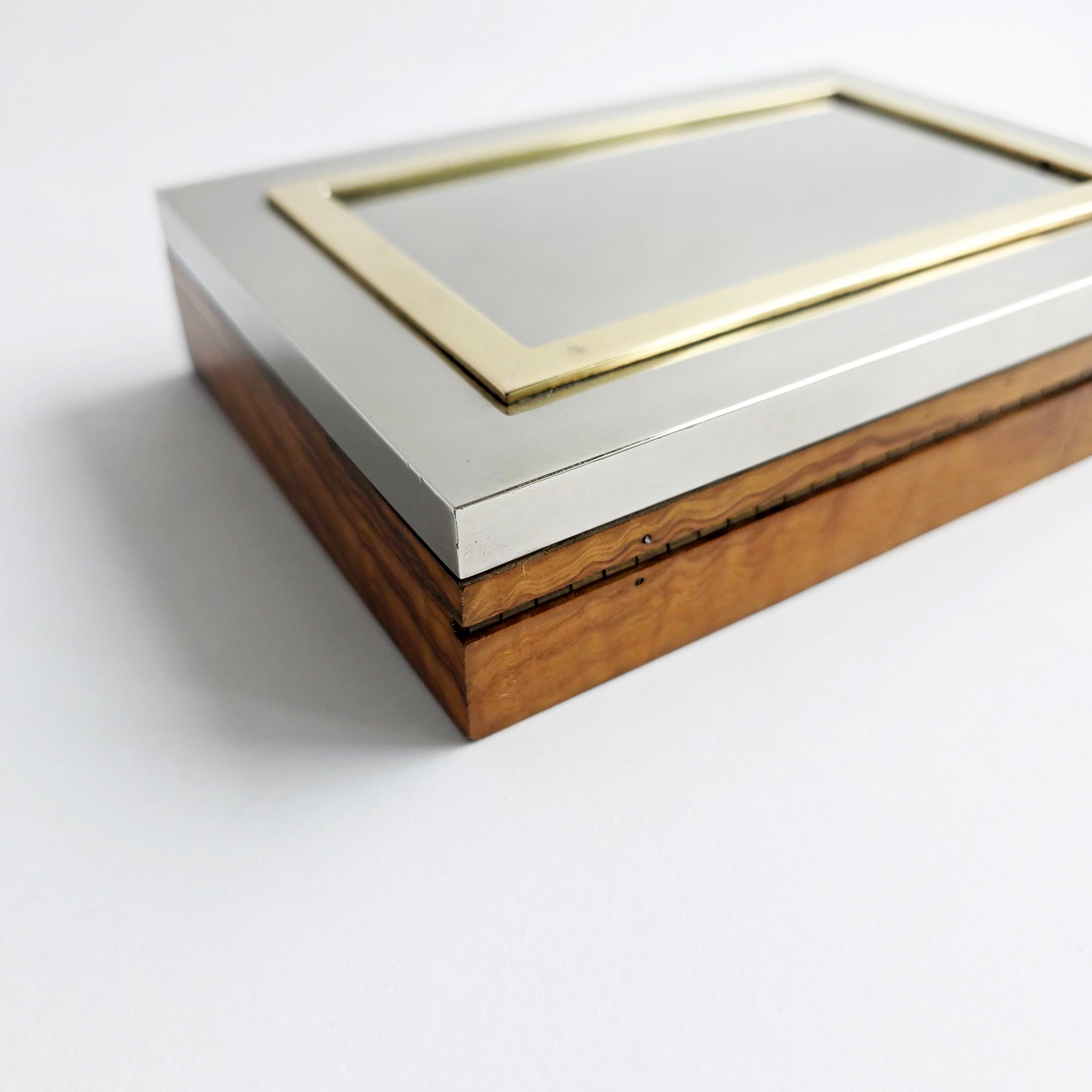 1970s Italian chrome and brass box attr. to Giacomo Sinopoli