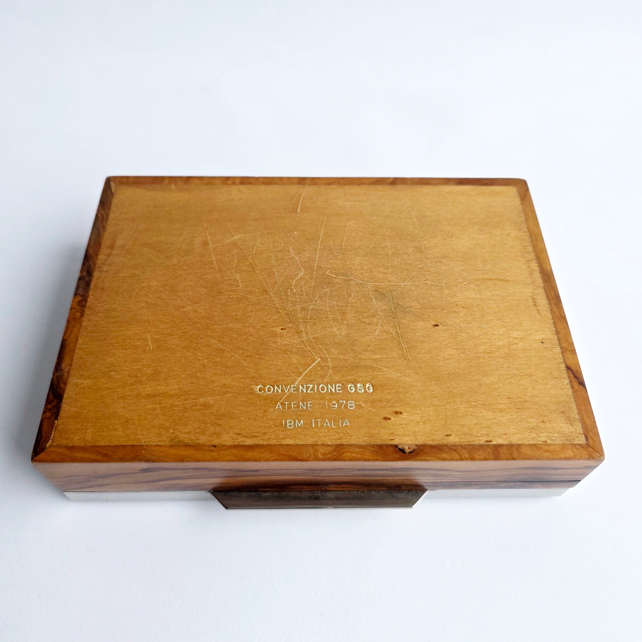 1970s Italian chrome and brass box attr. to Giacomo Sinopoli