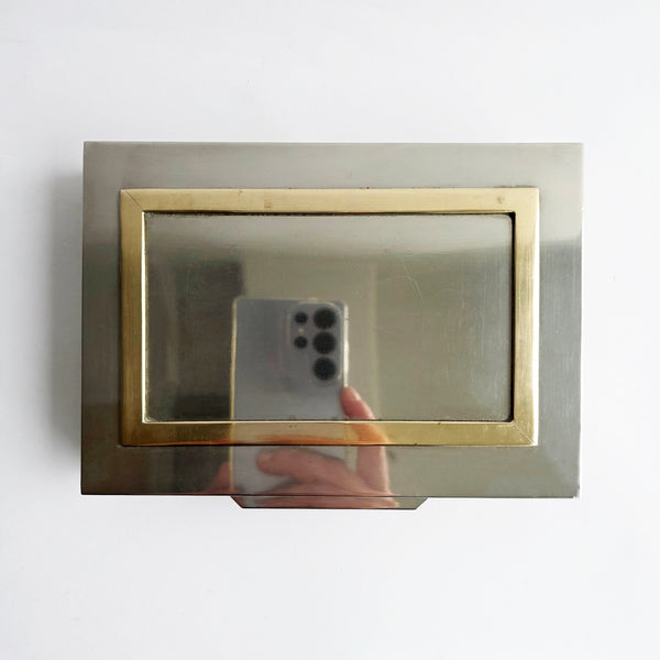 1970s Italian chrome and brass box attr. to Giacomo Sinopoli