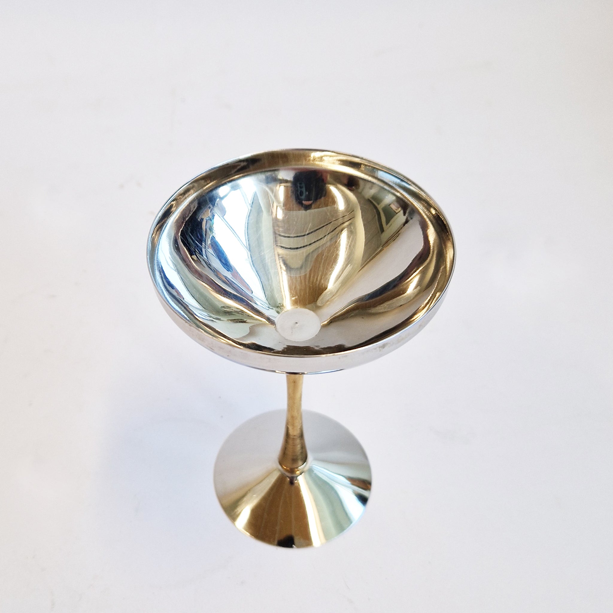 1970s stainless steel champagne glasses by MB