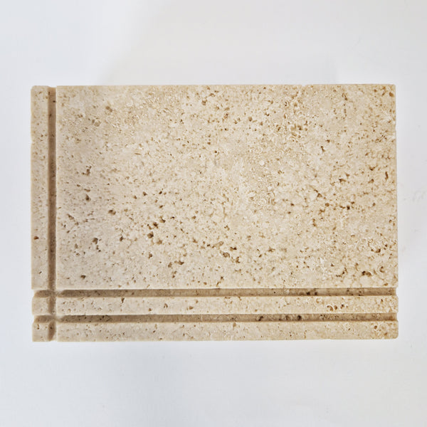 1970s travertine box by Cerri Nestore