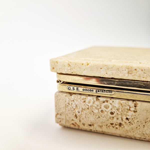 1970s travertine box by Cerri Nestore