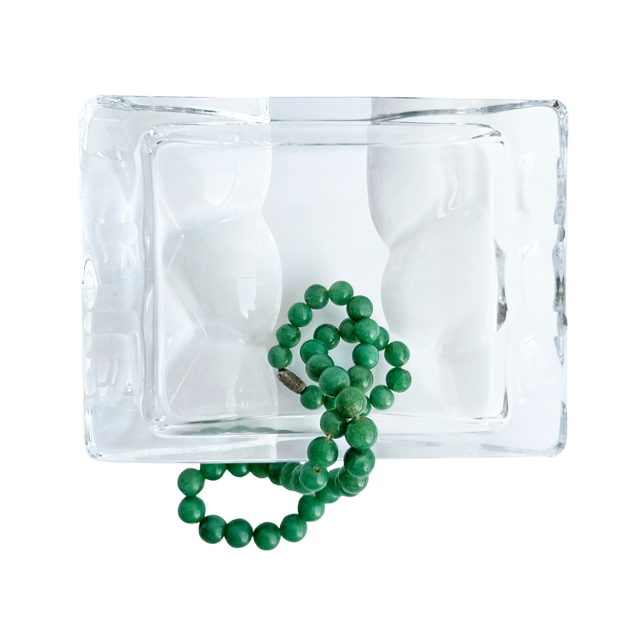 1970s large French crystal ashtray by Sèvres