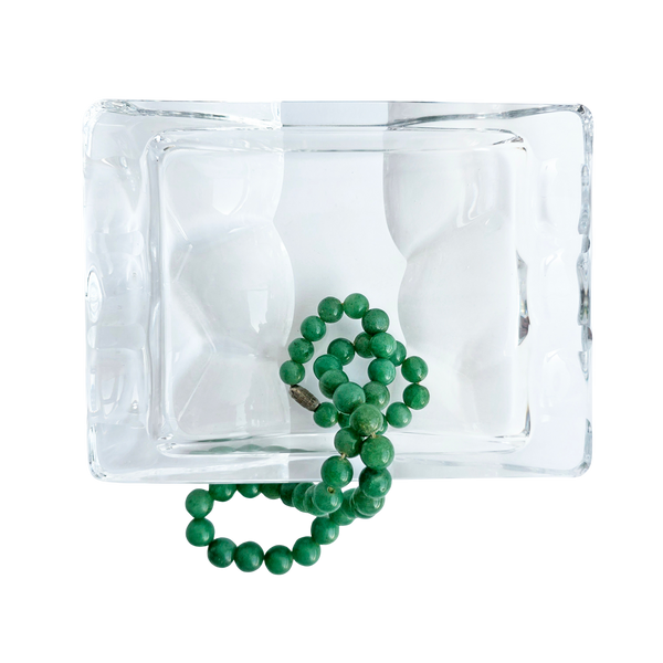 1970s large French crystal ashtray by Sèvres
