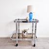 1970s Italian chrome and glass bar cart
