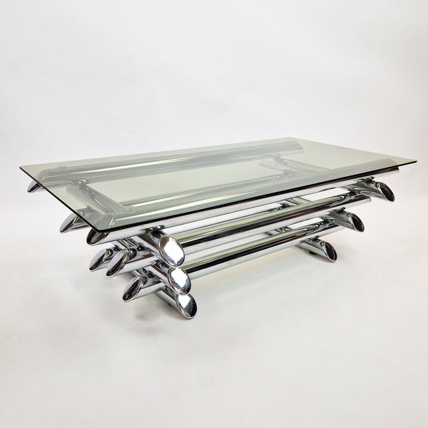 1970s Italian chrome coffee table