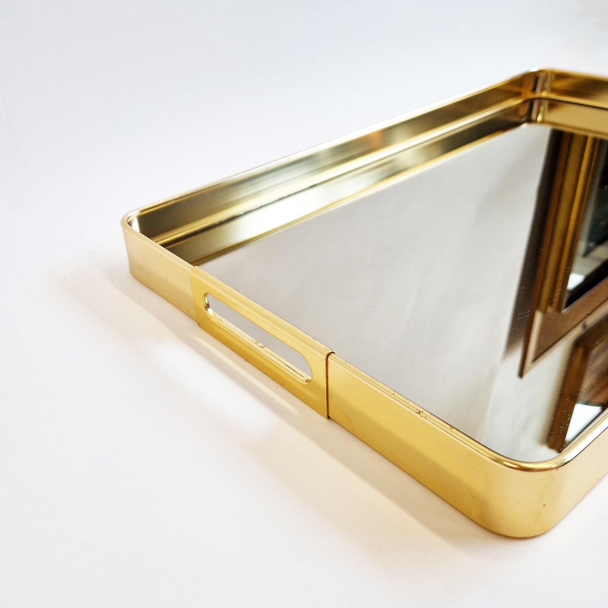 1970s Italian mirrored glass tray by MB