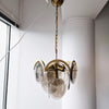 1970s smoked glass disc chandelier by Orion