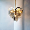 1970s smoked glass disc chandelier by Orion