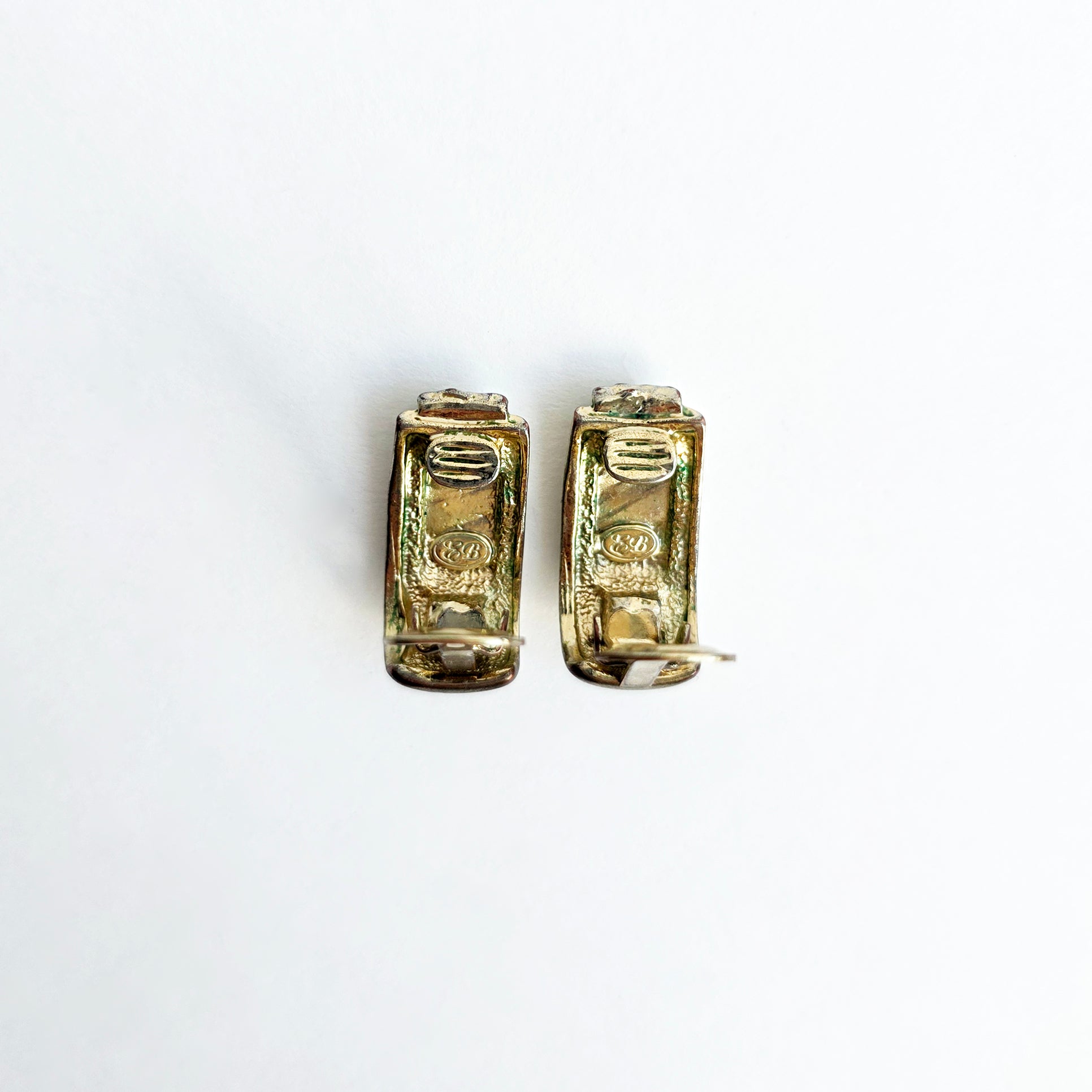 1980s Italian clip-on enamel earrings